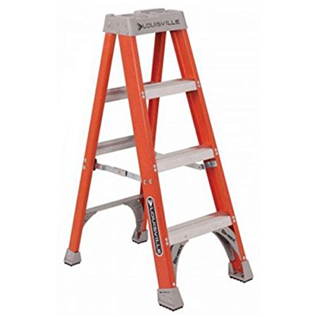 Louisville Ladder FS1504 300-Pound Duty Rating Fiberglass Platform Ladder, 4-Feet