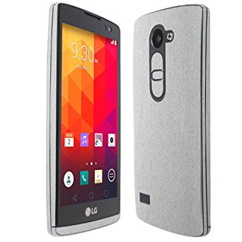 Skinomi TechSkin - LG Leon Screen Protector   Brushed Aluminum Full Body Skin / Front & Back Wrap / Premium HD Clear Film / Ultra Invisible and Anti-Bubble Shield