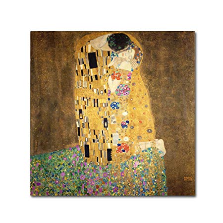 The Kiss, 1907-08 by Gustav Klimt, 35x35-Inch Canvas Wall Art