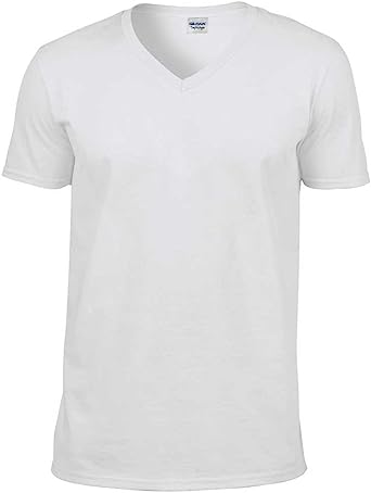 GILDAN Men's Soft Style V-Neck T Shirt