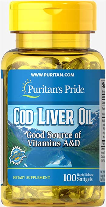 Puritan's Pride Cod Liver Oil 415 mg-100 Softgels