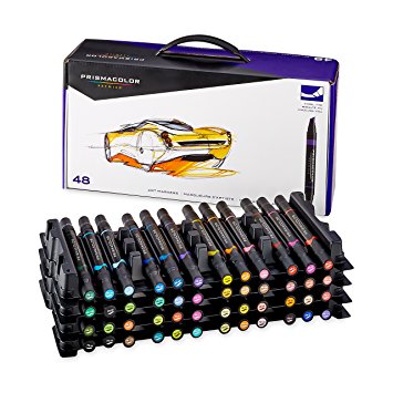 Prismacolor Premier Double-Ended Art Markers, Fine and Chisel Tip, 48-Count