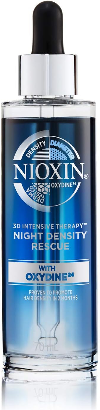 NIOXIN Night Density Rescue Serum 70ml, With Intensive Oxydine24 Technology to Promote Hair Density
