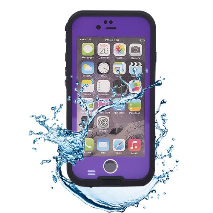 iPhone 6 Plus/6S Plus Waterproof Case, Caka Full Body Sealed Waterproof Snowproof Shockproof Dirtproof Durable Full Sealed Protection Cover for iPhone 6 Plus/6S Plus 5.5 inch - (purple)