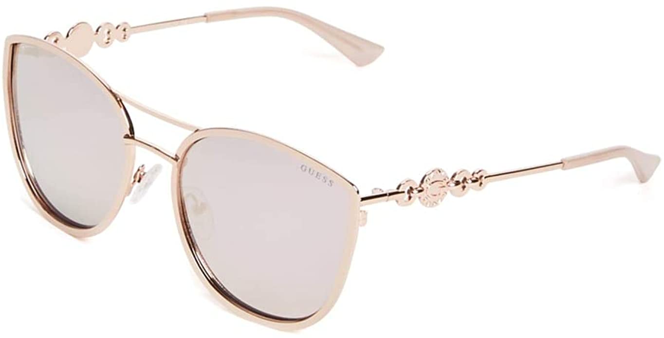 GUESS Womens GF6053 Shiny Rose Gold/Blush/Pink Mirror Lens One Size