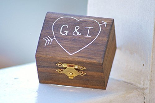 Custom engagement ring box, rustic wedding ring box, will you marry me?