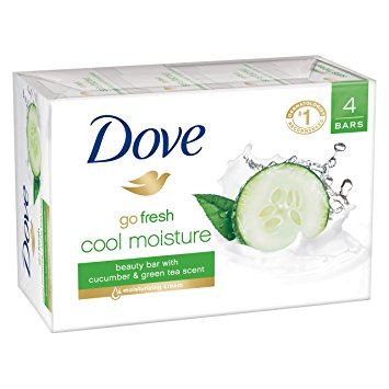 Dove go fresh Beauty Bar, Cucumber and Green Tea 4 oz, 4 Bar