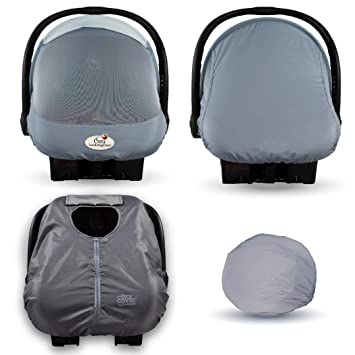 Cozy Combo Pack (Glacier Gray) – Sun & Bug Cover Plus a Lightweight Summer Cozy Cover - Trusted by Over 6 Million Moms Worldwide – Protects Your Baby from Mosquitos, Insects, The Sun, Wind