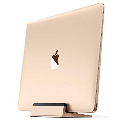 UPPERCASE KRADL Aluminum Vertical Stand for MacBook 12", Gold/Black