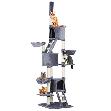 Yaheetech Large Cat Tree Condo Furniture Adjustable Height 93-103inch