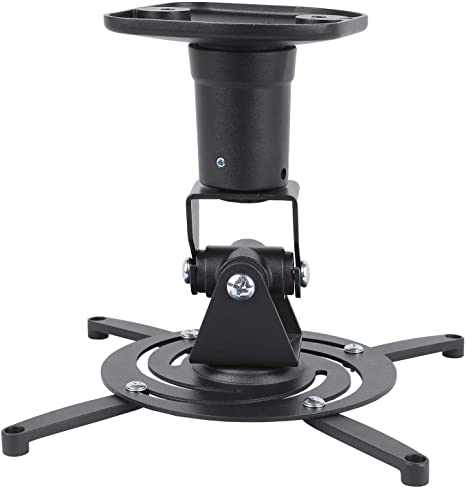 DYNAVISTA Full Motion Universal Ceiling Projector Mount Bracket with Adjustable Extendable Arms Rotating Swivel Tilt Mount for Home and Office Projector (Black)