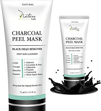 Best European Natural Blackhead Remover - Charcoal Peel Mask, Deep Cleansing, Oil Control, Antiaging Wrinkle Reduction, Pore Cleansing for Acne - 2.5 fl oz – Made in Crete Greece - by Nature Lush