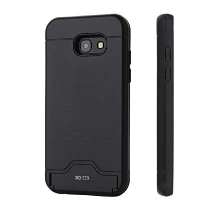 Galaxy A5 2017 Case,DICHEER Rugged Armor Case Resilient Shock Absorption,A Card Slot,Kickstand,Defender Protective Case Samsung Galaxy A5 2017 - Black