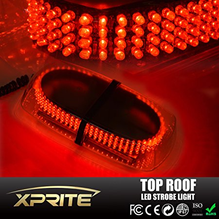 Xprite Red 240 LED Law Enforcement Emergency Hazard Warning LED Mini Bar Strobe Light with Magnetic Base