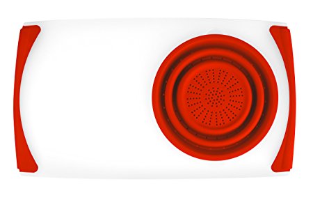 Dexas Over the Sink Strainer Board, 11.5 x 20", Natural/Red