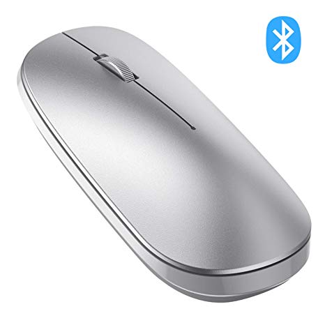 OMOTON Wireless Bluetooth Mouse for iPad and iPhone (iPadOS 13 /iOS 13 and Above), Ultra-Thin Mouse for Bluetooth Enabled Computer, Laptop, PC, Notebook, Window, Android Tablet and Mac Series, Silver