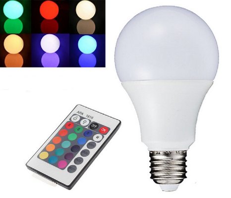 TopOne RGB LED Bulb E27 Remote Control Light Color Changing Spotlight Dimmable Magic Holiday Lamp 3W Luz 60