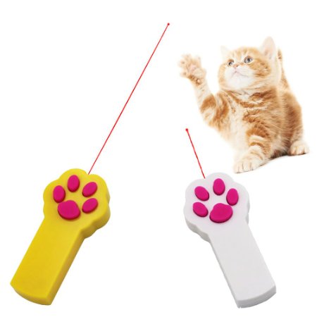 SOOKOO Pack of 2 Paw Style Cat Catch the Interactive LED Light Pointer Exercise Chaser Toy Pet Scratching Training Tool