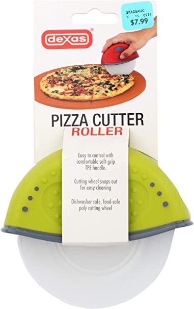 Dexas One Handed Rolling Pizza Cutter, Green