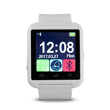 Alltrum Smart Watch / Touch Screen / Anti Lost Wrist Watch Call Answering / Dialing / Notifications for Android Phones and iPhone Alarm / Calendar / Sleep Monitor, etc., White