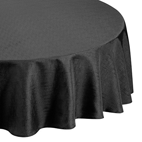 Premier 69-inch Linen Look Round Tablecloth, Black