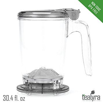 rapidTEA Loose Tea Maker - Tea Infuser Teapot - #1 Best Tea Maker Makes a Perfect Cup of Tea - Bottom Dispensing Teapot - Dripping Free Guarantee (30oz / 900ml)