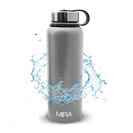 40 Oz (1200 ml) Vacuum Insulated Powder Coated Water Bottle | Double Walled Stainless Steel Travel Bottle Keeps Your Drink Hot & Cold | by MIRA