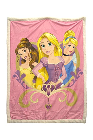 Disney Princess 40” x 50” Plush Sherpa Throw Blanket