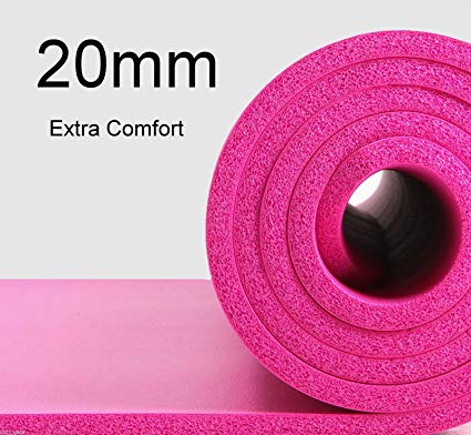 20mm Extra Thick Pink Exercise Gym Fitness Physio Pilates Workout Non Slip Yoga Mat