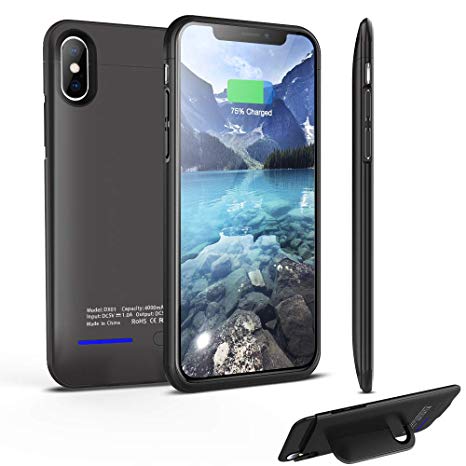Battery case for iPhone X XS 10, 4000mAh Protable Protective Charging Case, Rechargeable External Battery Power Charger Case Compatible with iPhone iPhone X XS 10(5.8 inch) (Black)