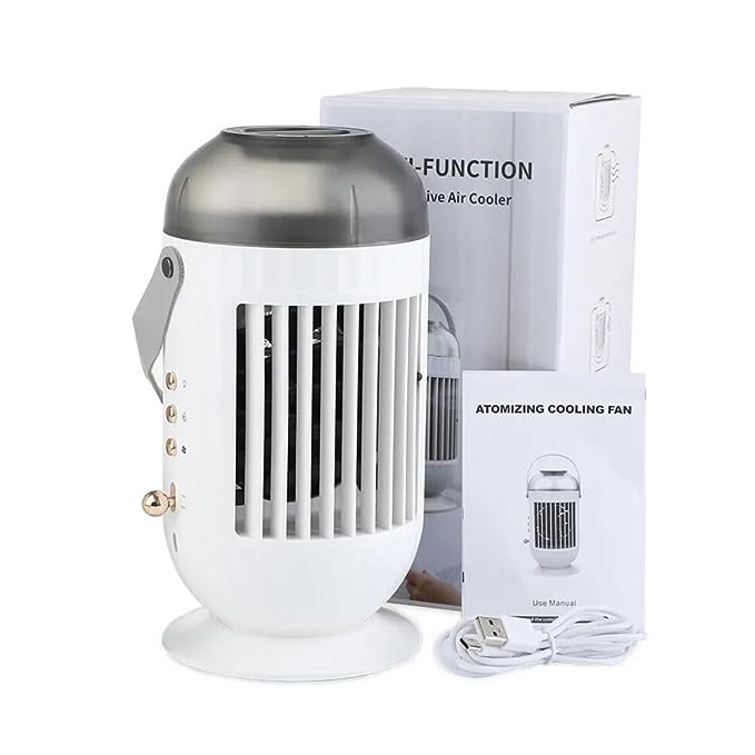 Tranquil USB Portable Air Cooler Humidifier Mist Sprayer Mini AC Air Cooler with LED Light For Personal Use (Type C)