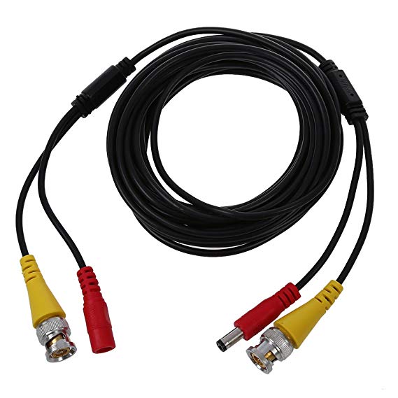 TOOGOO(R) Yellow Video BNC Male Red DC Power Jack Male/Female Extension Cable 3 Meters