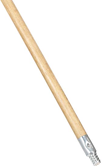 Rubbermaid Commercial FG636400LAC Lacquered-Wood Handle with Threaded Metal Tip, Natural