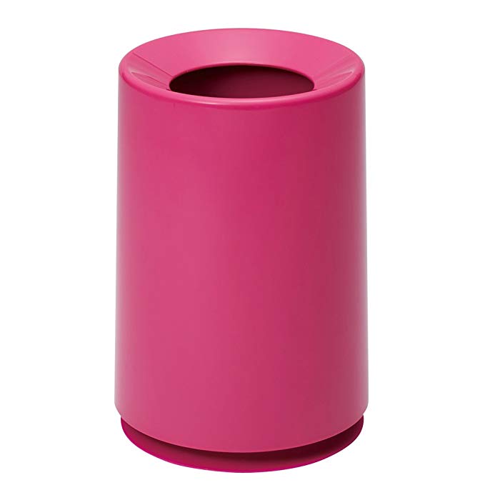 Ideaco TUBELOR Classic Designer Round Waste Bin, Conceals Any Plastic Bag 1.7 Gal, Gloss NEON Pink