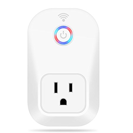 M.Way Wifi Smart Plug Work with Alexa Echo Wireless Smart Socket Outlet Remote Control from Anywhere,Timing Function,No Hub Required,for Light, TV, Any Household Appliances