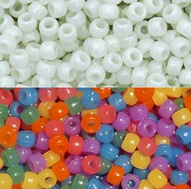 JOLLY STORE Crafts UV Sensitive Color Changing 9x6mm Pony Beads, 100pcs