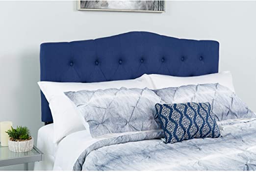 Flash Furniture Cambridge Tufted Upholstered King Size Headboard in Navy Fabric