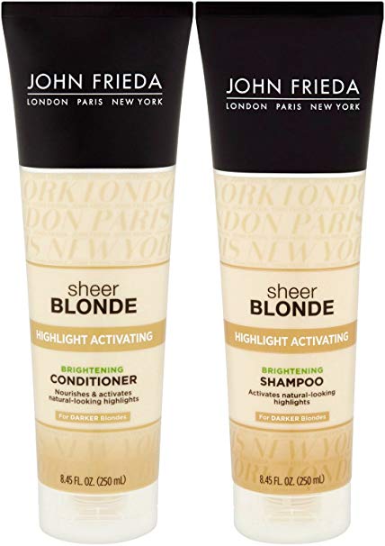 John Frieda Sheer Blonde Highlight Activating Enhancing, DUO set Shampoo   Conditioner, For Darker Blondes, 8.45 Ounce, 1 each