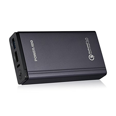 [Qualcomm Quick Charge 3.0] Poweradd 10050mAh Dual Ports Portable Charger Power Bank with Qualcomm QC 3.0 Technology for iPhone, iPad, Samsung and more (Lightning Cable is Not Included)
