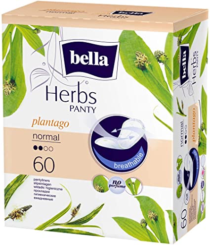 Bella Herbs Sensitive Panty Liners - 60 Pieces (Plantago)