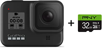 GoPro HERO8 Black   PNY Elite-X 32GB U3 microSDHC Card (Bundle)