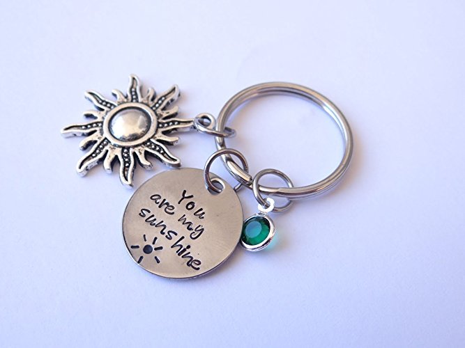 You are my Sunshine Keychain, You are my sunshine, sunshine jewelry, sunshine keychain, best friends, mother daughter, custom keychain, keychain