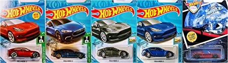 Hot Wheels Tesla 5 Car Bundle Set