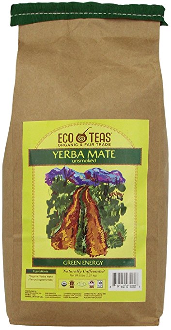 ECOTEAS Organic Unsmoked Yerba Mate Tea (Pure Loose Leaf) 5 pound