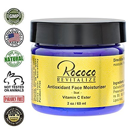 Antioxidant Face Moisturizer with Ester C Vitamin C for Face Cream Face Lotion for Men and Women - 60ml 2oz