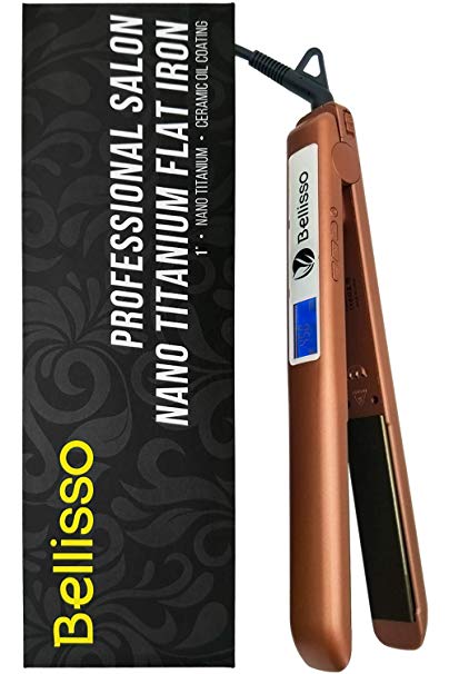 Hair Straightener and Curler - 1 Inch Titanium Plates Flat Iron - for All Hair Types - Makes Hair Shiny and Silky - Heats Up Fast