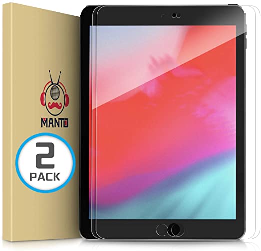 [2-Pack] MANTO Screen Protector for iPad 9.7 Inch 6th & 5th Generation, iPad Pro 9.7 Inch, iPad Air 2, iPad Air Tempered Glass Film
