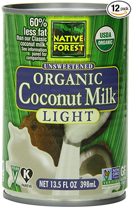 Native Forest Organic Light Coconut Milk, Reduced Fat, 13.5-Ounce Cans (Pack of 12)