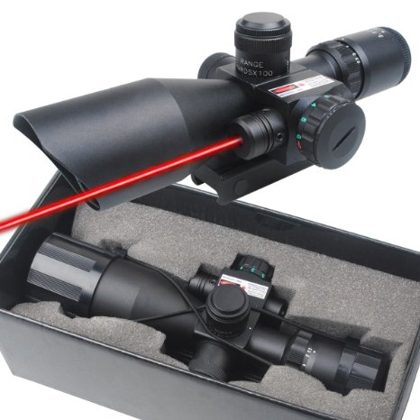 CVLIFE Optics Hunting Rifle Scope 25-10x40e Red and Green Illuminated Crosshair Gun Scopes with Free 20mm and 11mm Rail Mount