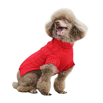 EXPAWLORER Decent Turtleneck Dog Sweater Puppy Doggie Cat Clothes